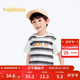 巴拉巴拉男童短袖T恤夏條紋上衣印花假兩件201224117116