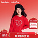 巴拉巴拉童裝兒童衛衣女童2025新款春裝加絨長(cháng)袖上衣青少年紅色拜年服衣服