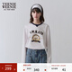 Teenie Weenie小熊女裝時(shí)髦撞色學(xué)院風(fēng)長(cháng)袖T恤寬松休閑基礎款上衣 象牙白 M (165)