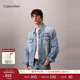 Calvin KleinJeans春秋男女情侶中性美式復古ck刺繡純棉翻領(lǐng)潮殼牛仔外套 X6H-牛仔淺藍 L