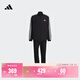 adidas阿迪達斯官方輕運動(dòng)男裝速干三條紋運動(dòng)立領(lǐng)長(cháng)袖套裝GK9950   黑色/白色 (推薦選大一碼)   XL