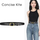 CONCISE KITE【真皮】頭層牛皮腰帶皮帶女士搭配西裝牛仔褲連衣裙裝飾輕奢品牌 黑色 長(cháng)105cm（帶寬2.4cm） 105cm (帶寬2.4cm)