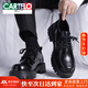卡帝樂(lè )鱷魚(yú)（CARTELO）皮鞋男春秋季韓版商務(wù)正裝馬丁靴休閑大頭厚底增高結婚新郎德比鞋 黑色 42 【標準皮鞋碼-相當于運動(dòng)鞋43碼】