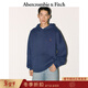 Abercrombie & Fitch小麋鹿圖案美式復古保暖抓絨套頭連帽衛衣25秋冬男裝122-5536 海軍藍 M (180/100A)