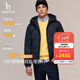 哈吉斯（HAZZYS）男裝 冬季【鵝絨】連帽羽絨服菱格短款厚外套男衣服ASFZU0CDX07 藏青色NV XL （180/100A 50）