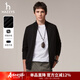 哈吉斯（HAZZYS）男裝 秋款男士外套休閑立領(lǐng)拉鏈純棉針織開(kāi)衫男ABYZD0CCX25 黑色BK XL （180/100A 50）