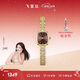 飛亞達（FIYTA）明星同款“小金表”竹節鏈深棕盤(pán)復古女表 38婦女節禮物送女友