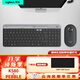 羅技（Logitech）K580無(wú)線(xiàn)藍牙鍵盤(pán)帶手機支架可跨屏切換靜音按鍵無(wú)限薄膜鍵盤(pán)筆記本電腦手機ipad平板鍵鼠套裝 【K580+Pebble】輕音套裝-石墨黑