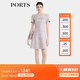 PORTS寶姿春季新品女裝多色條紋針織V領(lǐng)休閑連衣裙ALP8D051RFQ064 粉色格紋 XS (2)