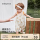 babylove女寶寶連體衣吊帶純棉夏季哈衣嬰兒外出甜美夏裝橘黃滿(mǎn)醉 橘黃滿(mǎn)醉 90cm