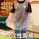 暖居客一次性圍裙餐飲專(zhuān)用飯店火鍋成人圍兜商用兒童獨立包裝防水透明pe 一次性圍裙成人款100只裝-防油防水