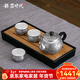 銀器時(shí)代一壺三杯銀茶具套裝純銀999功夫泡茶銀壺家用高檔送禮茶壺杯套裝 百福祥瑞約300克足銀+證書(shū) 4件