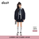 DZZIT地素假兩件棉服春秋學(xué)院風(fēng)可拆連帽休閑外套女3J3H2691T 深藍色 S