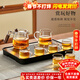憶壺茶（YIHUTEA） 整套茶具玻璃茶壺套裝帶過(guò)濾泡茶壺功夫茶杯套組辦公室喝茶杯子 【含茶盤(pán)】玻璃茶具套裝 9件