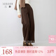 三彩2025冬季新款松緊高腰休閑長(cháng)褲直筒闊腿褲松弛寬松垂感褲子女 咖啡色 S 155/64A