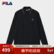 FILA 斐樂(lè )官方男子針織長(cháng)袖POLO衫冬季新款休閑基礎純棉上衣 傳奇藍-NV L 175/96A/L