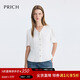 PRICH淡人穿搭氣質(zhì)V領(lǐng)短袖襯衫2025夏季新款垂墜感收腰顯瘦上衣女 10白色 M (165)