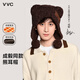 VVC冬季新款女毛線(xiàn)帽保暖護耳帽防風(fēng)防寒圍脖一體帽子 摩卡棕