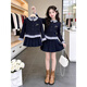 女童小香風(fēng)套裝2026春秋季學(xué)院風(fēng)針織開(kāi)衫百褶裙兩件套洋氣衣服 套裝【上衣+半身裙】?jì)扔邪踩?140