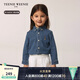 Teenie Weenie Kids小熊童裝25春夏新款男女童寶寶長(cháng)袖牛仔襯衫 牛仔色 160cm