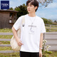 TEEK重磅水柔棉短袖t恤男裝 青少年夏季男生上衣服高中生休閑夏裝體恤 【一帆風(fēng)順】HA98Q白色 L