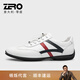 零度Zero新款百搭休閑鞋男透氣舒適軟底皮鞋系帶復古低幫鞋潮流 白色 42