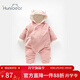 歡喜小熊 嬰兒衣服冬季純棉加絨哈衣爬服嬰幼兒燈芯絨保暖冬裝寶寶連體衣 粉色 90cm (建議18-24月身高80-90cm)