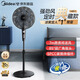 美的電風(fēng)扇落地風(fēng)扇 大風(fēng)力純銅電機風(fēng)扇辦公室客廳家用立式搖頭扇 機械款 【伸縮桿】七葉勁柔風(fēng)