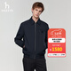 哈吉斯（HAZZYS）男裝 26新款秋冬男外套PHIZ系列棉衣經(jīng)典翻領(lǐng)棉服男ASSZU0DAI03 藏青色NV L （175/96A 48）
