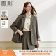 香影老錢(qián)風(fēng)咖色西裝外套女2026春季新款含羊毛單排扣通勤正肩西服 咖色 M 160/84A/95-110斤