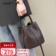 viney牛皮水桶包品牌包包女包輕奢斜挎單肩包生日禮物高級感送女友老婆