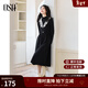 歐莎（OSA）假兩件針織連衣裙2025年新款女半高領(lǐng)冬天配大衣黑色裙子 黑色 M