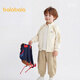 巴拉巴拉（BALABALA）【商場(chǎng)同款】巴拉巴拉兒童套裝男童2026年新款春秋撞色拼接上下裝 淺卡其50311 100