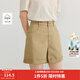 茵曼（INMAN）法式純棉彩色牛仔短褲2025夏季女裝新款百搭顯瘦寬松a字褲子 卡其色 28
