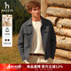 哈吉斯（HAZZYS）男裝 秋冬款短款毛呢大衣男襯衫式行政夾克男外套ASVZU0BDU21 灰色GE L （175/96A 48）