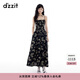 DZZIT地素連衣裙夏季復古重工刺繡收腰吊帶裙子女3J2O2196A 黑色 XS
