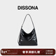 DISSONA迪桑娜hobo單肩包斜挎包真皮腋下包通勤包女士包包【情人節禮物】 黑色