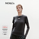 MO&Co.【秦嵐同款active系列】?jì)杉譚恤2025冬新品輕磨毛MBE4TEE014 深花灰色 S /160