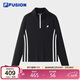 FILA FUSION斐樂(lè )潮牌女子針織長(cháng)袖衫2025秋時(shí)尚修身半拉鏈長(cháng)T