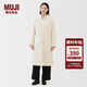 MUJI 女式 蓬松棉服立領(lǐng)大衣 外套女款冬裝長(cháng)款冬季女裝棉衣衣服 象牙色 M (160/84A)