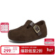 百思圖26春勃肯鞋復古戶(hù)外平底休閑鞋女懶人單鞋B9539AM6 咖色 38