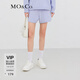 MO&Co.抽繩松緊腰撞邊A字休閑短褲戶(hù)外輕潮運動(dòng)褲子女 冰淇淋紫色 L