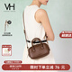 VANESSA HOGAN VH女包紅豆吐司包牛皮手提通勤包輕奢斜挎單肩包生日女神節禮物 棕色 (贈掛飾)
