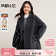 尚都比拉英倫風(fēng)含羊毛毛呢大衣女冬季保暖中長(cháng)款雙面呢外套寬松顯瘦厚開(kāi)衫