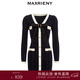 MAXRIENY財閥千金針織裙蝴蝶結小香風(fēng)連衣裙氣質(zhì)顯瘦短裙 黑色 S 01