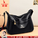 袋鼠卡拉三八節品牌女士軟皮斜挎包包中年媽媽婆婆包2026新款大容量單肩包 黑色（禮盒裝+手包卡包） 大包長(cháng)29-厚9-高2厘米