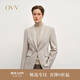 OVV秋冬熱賣(mài)女裝時(shí)尚修身戧駁領(lǐng)職業(yè)通勤休閑西服外套 白沙灰 XS