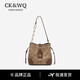 CK&WQ生日禮物包包女式新款今年棕色小眾高級質(zhì)感刺繡通勤斜挎水桶包 棕色