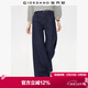 佐丹奴原色牛仔褲女重磅微彈高腰女褲慵懶牛仔闊腿褲05415686