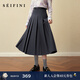 詩(shī)凡黎（‘S EIFINI）【孟子義同款】詩(shī)凡黎經(jīng)典學(xué)院風(fēng)jk解構百褶半裙26春新款顯瘦百搭 藏青 長(cháng)裙 S